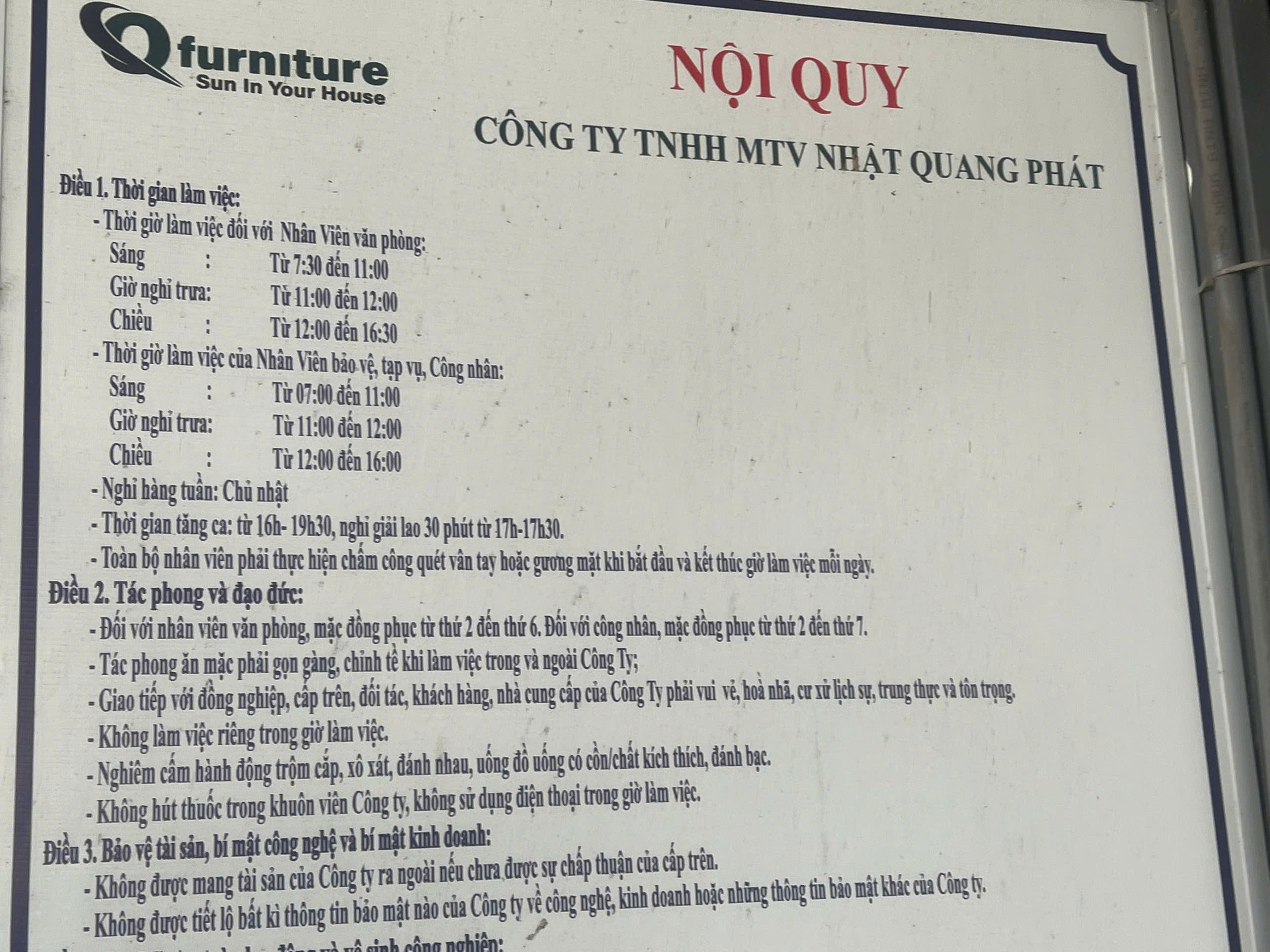 Company rules